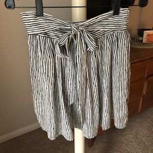 Black and White Striped Skirt